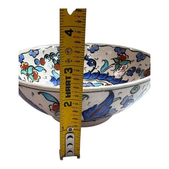Handmade Kutahya Turkey Turkish Iznik Carnation Floral Pattern Ceramic Cini Bowl - Picture 5 of 6
